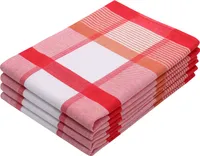 4er Set Geschirrtücher Baumwolle, 50x70 cm, rot-kariert