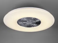 LED stropní ventilátor VISBY chrom/bílá Ø75cm - R62402906