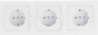 ChiliTec 22929 DELPHI Set 3 Steckdosen + 2-fach Rahmen 250V/ 16A, Steckanschluss, weiß
