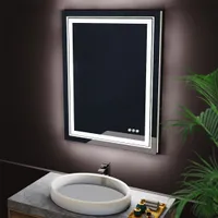 WISFOR LED Badspiegel 80x80cm Badspiegel mit
