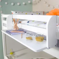 Homestyle4u 1906, Závesný regál Loft Bed White, Police Wood, 1 Police