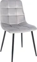 DELUKE® Esszimmerstuhl VOUL - Grau, Samt | Gesteppter Polsterstuhl | Küchenstuhl mit Bodenschonern | Esszimmerstühle Stuhl Küche