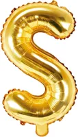 Balon foliowy Litera S 35cm złoty na ślub urodziny