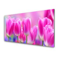 Glasbilder Wandbild Druck auf Glas 125x50 Tulpen Pflanzen 