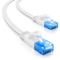 deleyCON 10m CAT6 Flaches Netzwerkkabel 1,5mm Flachbandkabel U-UTP RJ45 - UUTP Patchkabel für DSL LAN Switch Router Modem Repeater Patchpanel
