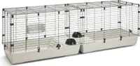 XXL Kaninchen- und Meerschweinchenheim Nagerkäfig Cubix 198,5 x 49,5 x 64 cm schwarz-hellgrau