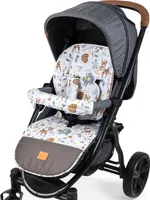 JUKKI Sitzauflage für Kinderwagen Doppelseitig atmungsaktiv universal Kinderwagenauflage 3tlg [Magical Woodland]
