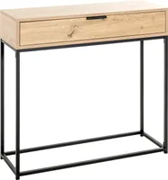 HAKU Möbel Konsole eiche, schwarz - Maße: B 80 cm x H 77 cm x T 28 cm; 52482