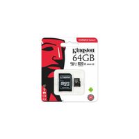 Kingston SDCS/64GB MicroSD Canvas Select Geschwindigkeiten der Klasse 10 UHS-I – bis zu 80 MB/s Lesezugriff (mit SD-Adapter)
