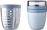 Mepal Set | Ellipse Lunchpot & Fruitpot | Essensbehälter | Nordic Blue | praktisch & stilvoll | ideal für unterwegs | auslaufsicher | spülmaschinengeeignet