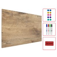 Tablica magnetyczna na magnesy METALboards, imitacja drewna 90x60 cm + zestaw akcesoriów GRATIS