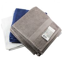 3er Set Frottee Handtuch grau weiß blau 50x100cm Badezimmer Duschtuch Saunatuch
