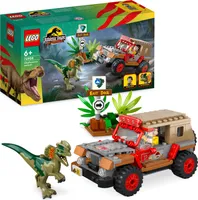 LEGO 76958 Jurassic Park Hinterhalt des Dilophosaurus, Dinosaurier Spielzeug Set mit Figur und Jeep für Kinder ab 6 Jahren