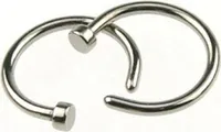 2 Stück Edelstahl-Nasenring, offene Creolen, Uni-Körperpiercing-Schmuck-Silber