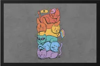 Liebe & Katzen Fußmatte für Katzenliebhaber LGBTQ Stolz Regenbogen Flagge Katzenfan
