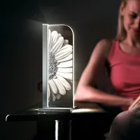 Luverre LED Tischleuchte Sommerblütenzauber Rechteck Silber