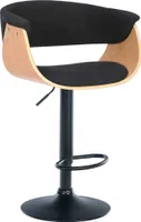 CLP Barhocker Vestal mit Fußstütze, höhenverstellbar,natur/schwarz Stoff