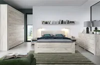 Schlafzimmer Set 8-teilig AMANTEA-129 mit Bett 140x200cm in weiß Eiche