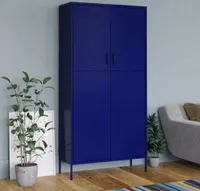 vidaXL Kleiderschrank Marineblau 90x50x180 cm Stahl