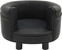 vidaXL Hundesofa Schwarz 48x48x32 cm Plüsch und Kunstleder