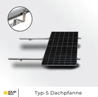 Typ-5 Dachpfannen - Montageset für Balkonkraftwerke und Solaranlagen mit 2 Modulen