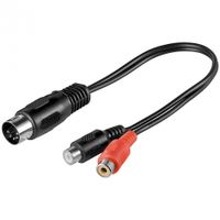 goobay audio kábel adaptér DIN zástrčka do stereo zásuvky cinch čierny 0,2 m