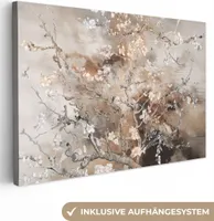 Leinwand Bilder 120x80 cm - Mandelblüte, moderne Wanddeko für Wohnzimmer