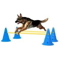 vidaXL Sada překážek pro výcvik psů Agility modrá a žlutá