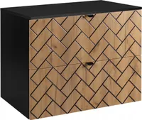 RODAN | Umývadlová skrinka 80 cm - Hnedá matná - Kúpeľňové skrinky - Kúpeľňový nábytok - Vanity - Čierna pracovná doska
