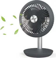 Zilan Tischventilator sehr leise Kabellos 4000 mAh Akku Ventilator 90° neigbar Schreibtischventilator Windmaschine Luftkühler Energiesparend 4 Stufen 15 h kabelloser Betrieb