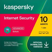 Kaspersky Internet Security 2023 | 10 Geräte | 1 Jahr | Vollversion | PC/Mac/Mobile | Download-Version