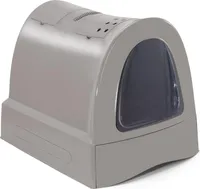 Katzentoilette Haubentoilette mit Schublade Tragegriff Staufach Kohlefilter braun