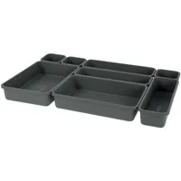 Organizéry do zásuvky, 8 ks v sadě, antracitové