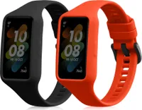 kwmobile 2x Sportarmband kompatibel mit Huawei Band 7 / Band 6 / Honor Band 6 Armband - Fitnesstracker Band Set aus TPU Silikon