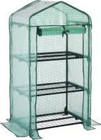 GARDEBRUK® Foliengewächshaus 3 Ablagen 126x49x69cm aufrollbare Tür Treibhaus Tomatenhaus Pflanzenhaus Anzuchthaus Balkon