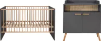 trendteam Babyzimmer 2-teilige Kombination Mats Grau Melamin