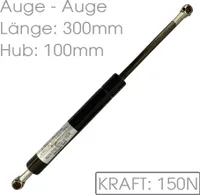 Gasdruckfeder Gasdruckdämpfer Kugelpfanne 300mm/100mm - 150N