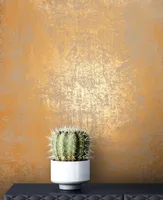 NEWROOM Tapete Gold Vliestapete Glänzend - Metallic Glamour Orange Grau Beton Putz Betonoptik Industrial Putzoptik