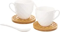 Orion PORTION MUG+UNTERTASSE+LÖFFEL WHITELINE 250 ml - Set mit 2 Stk