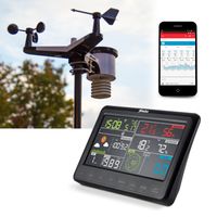 Alecto WS-5500 - Professionelle 8 in 1 WLAN-Wetterstation mit App und kabellosem Außensensor, schwarz