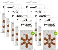 Phonak Hörgerätebatterien 312 - braun PR41 - (60er Pack / 10x 6er Blister)