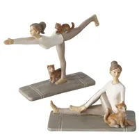 Yoga, 14x9x22cm, Set, Figuren handgemalt, 3er