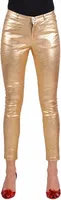 Stretchhose metallic gold Party Karneval Fasching, Groesse:36