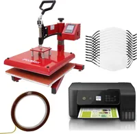 10 Gesichtsmasken für den Sublimationsdruck, Schwingpresse & Drucker im Set