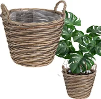 Vilde Pflanzentopf Übertopf Pflanzkorb Weidenkorb mit Griffen für Blumen Pflanzen 33x31 cm