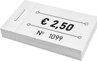 CombiCraft Wertmarken Block Weiß € 2,50 - 5 Blöcke á 50 Abrisse - fortlaufend nummeriert