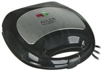 Adler AD 3015 Sandwichmaker, 750 W, schwarz und grau