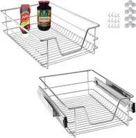 NAIZY Teleskopschublade Ausziehbare Schrankauszug Ablage Küchenschublade Regal Schlafzimmerschublade Küchen Korbauszug für 40cm Schränke 2 Stücke