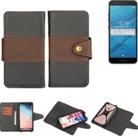 K-S-Trade Handyhülle Schutzhülle Hülle Bookstyle Wallet-Case kompatibel mit Fairphone Fairphone 3 Bumper Rundumschutz schwarz-braun 1x