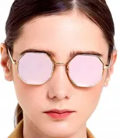 Modische quadratische Sonnenbrille - Verspiegelter Style - UV400 Schutz - Metallrahmen - Damenbrille